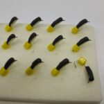 Мормышка гвоздик с желтым кубиком с серебристой коронкой